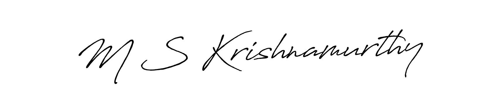 How to make M S Krishnamurthy signature? Antro_Vectra_Bolder is a professional autograph style. Create handwritten signature for M S Krishnamurthy name. M S Krishnamurthy signature style 7 images and pictures png