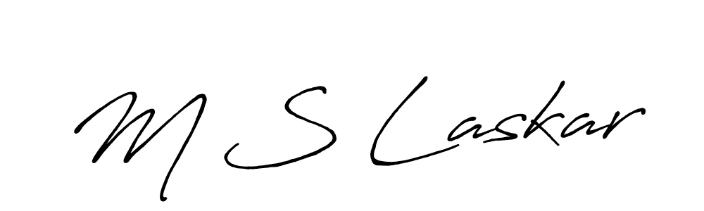 Use a signature maker to create a handwritten signature online. With this signature software, you can design (Antro_Vectra_Bolder) your own signature for name M S Laskar. M S Laskar signature style 7 images and pictures png