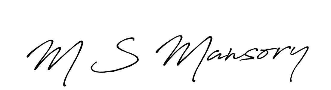 How to make M S Mansory name signature. Use Antro_Vectra_Bolder style for creating short signs online. This is the latest handwritten sign. M S Mansory signature style 7 images and pictures png