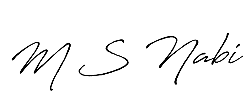 Use a signature maker to create a handwritten signature online. With this signature software, you can design (Antro_Vectra_Bolder) your own signature for name M S Nabi. M S Nabi signature style 7 images and pictures png