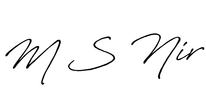 How to make M S Nir signature? Antro_Vectra_Bolder is a professional autograph style. Create handwritten signature for M S Nir name. M S Nir signature style 7 images and pictures png