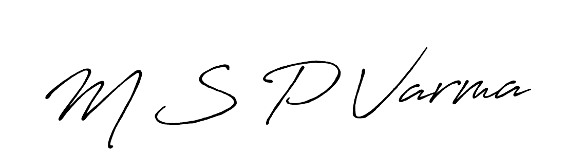 The best way (Antro_Vectra_Bolder) to make a short signature is to pick only two or three words in your name. The name M S P Varma include a total of six letters. For converting this name. M S P Varma signature style 7 images and pictures png