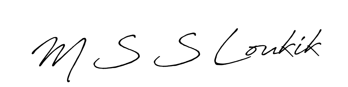 Antro_Vectra_Bolder is a professional signature style that is perfect for those who want to add a touch of class to their signature. It is also a great choice for those who want to make their signature more unique. Get M S S Loukik name to fancy signature for free. M S S Loukik signature style 7 images and pictures png