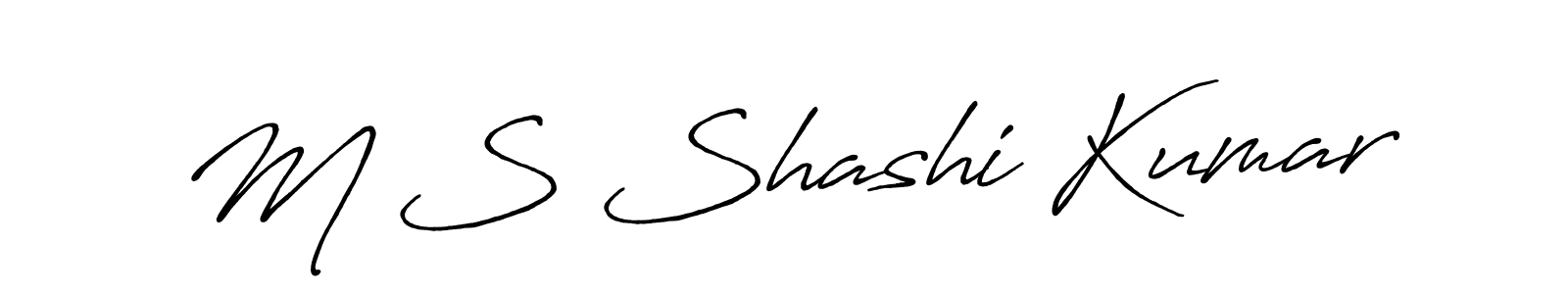 Make a beautiful signature design for name M S Shashi Kumar. With this signature (Antro_Vectra_Bolder) style, you can create a handwritten signature for free. M S Shashi Kumar signature style 7 images and pictures png