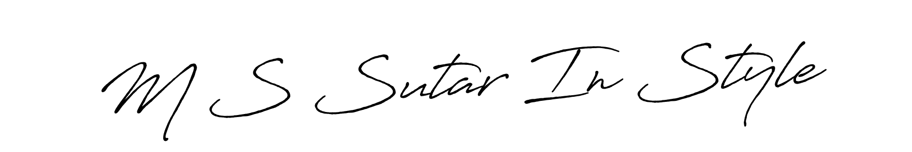 Create a beautiful signature design for name M S Sutar In Style. With this signature (Antro_Vectra_Bolder) fonts, you can make a handwritten signature for free. M S Sutar In Style signature style 7 images and pictures png