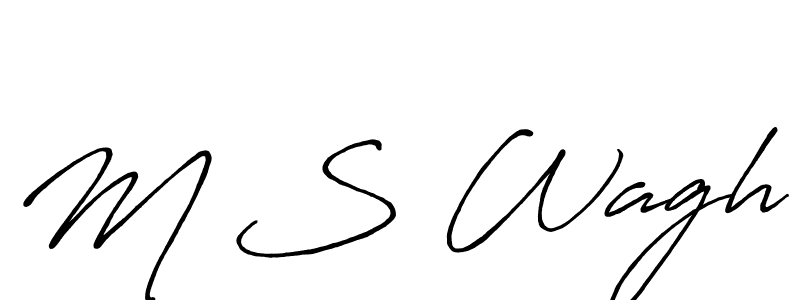 Make a beautiful signature design for name M S Wagh. With this signature (Antro_Vectra_Bolder) style, you can create a handwritten signature for free. M S Wagh signature style 7 images and pictures png