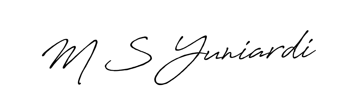 Also You can easily find your signature by using the search form. We will create M S Yuniardi name handwritten signature images for you free of cost using Antro_Vectra_Bolder sign style. M S Yuniardi signature style 7 images and pictures png