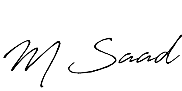 You should practise on your own different ways (Antro_Vectra_Bolder) to write your name (M Saad) in signature. don't let someone else do it for you. M Saad signature style 7 images and pictures png