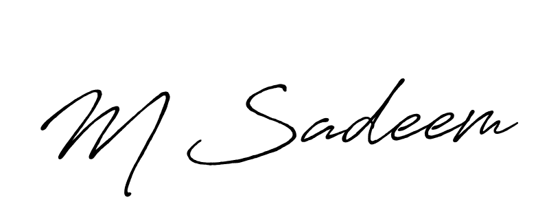 Use a signature maker to create a handwritten signature online. With this signature software, you can design (Antro_Vectra_Bolder) your own signature for name M Sadeem. M Sadeem signature style 7 images and pictures png