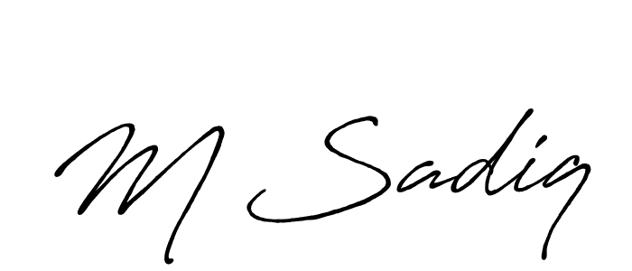 How to make M Sadiq name signature. Use Antro_Vectra_Bolder style for creating short signs online. This is the latest handwritten sign. M Sadiq signature style 7 images and pictures png