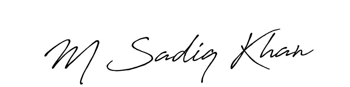 M Sadiq Khan stylish signature style. Best Handwritten Sign (Antro_Vectra_Bolder) for my name. Handwritten Signature Collection Ideas for my name M Sadiq Khan. M Sadiq Khan signature style 7 images and pictures png