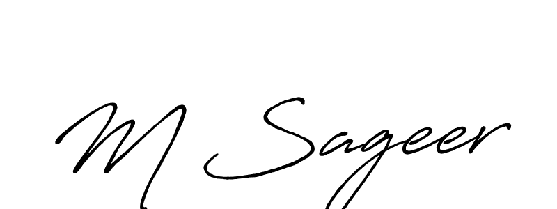 Design your own signature with our free online signature maker. With this signature software, you can create a handwritten (Antro_Vectra_Bolder) signature for name M Sageer. M Sageer signature style 7 images and pictures png