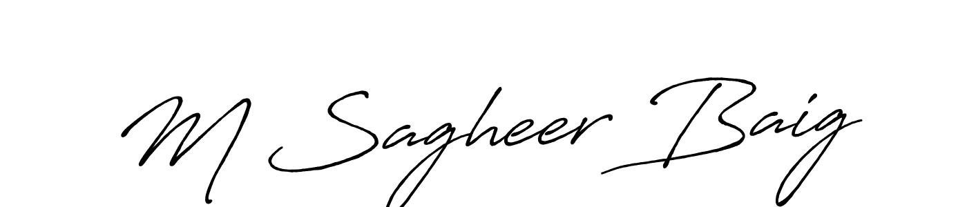 You can use this online signature creator to create a handwritten signature for the name M Sagheer Baig. This is the best online autograph maker. M Sagheer Baig signature style 7 images and pictures png
