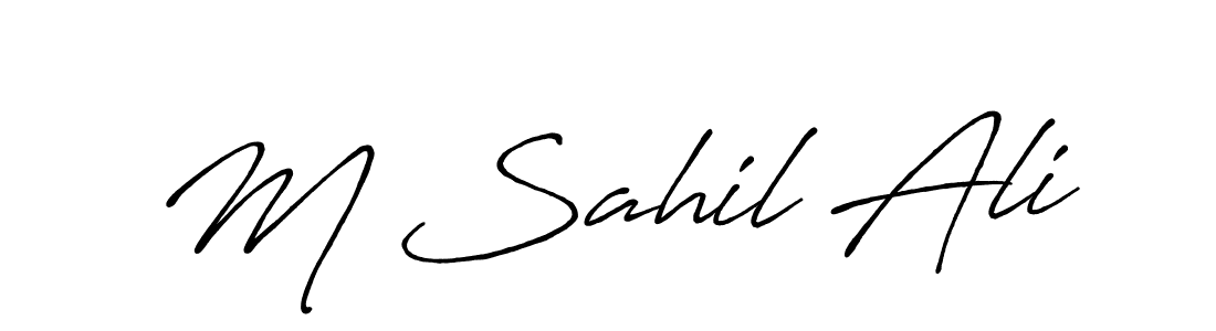 Design your own signature with our free online signature maker. With this signature software, you can create a handwritten (Antro_Vectra_Bolder) signature for name M Sahil Ali. M Sahil Ali signature style 7 images and pictures png