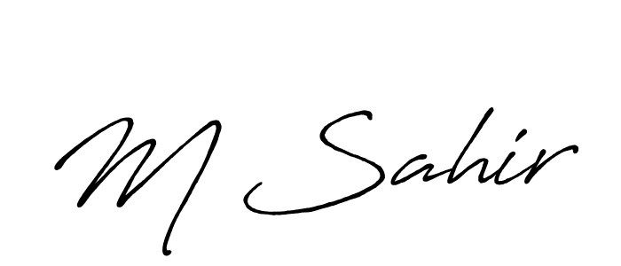 Also You can easily find your signature by using the search form. We will create M Sahir name handwritten signature images for you free of cost using Antro_Vectra_Bolder sign style. M Sahir signature style 7 images and pictures png