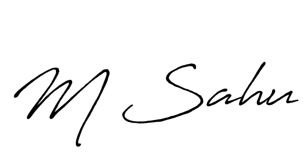 if you are searching for the best signature style for your name M Sahu. so please give up your signature search. here we have designed multiple signature styles  using Antro_Vectra_Bolder. M Sahu signature style 7 images and pictures png