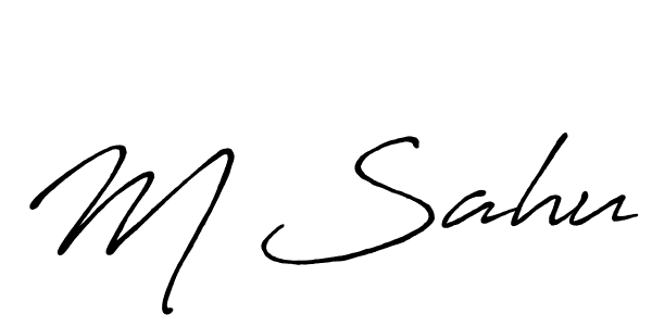 The best way (Antro_Vectra_Bolder) to make a short signature is to pick only two or three words in your name. The name M Sahu include a total of six letters. For converting this name. M Sahu signature style 7 images and pictures png