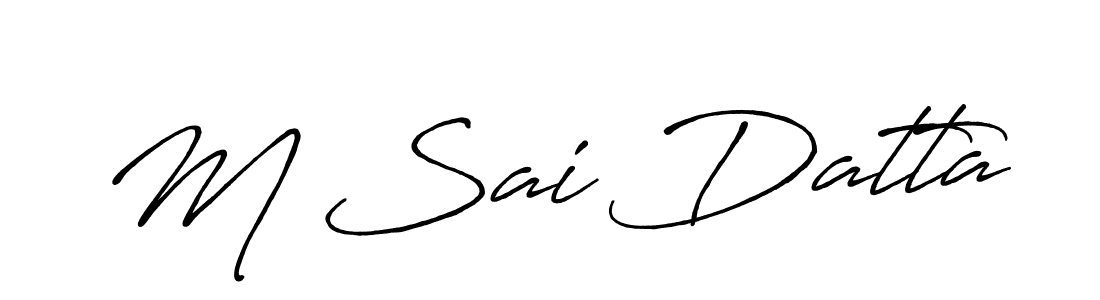How to make M Sai Datta name signature. Use Antro_Vectra_Bolder style for creating short signs online. This is the latest handwritten sign. M Sai Datta signature style 7 images and pictures png