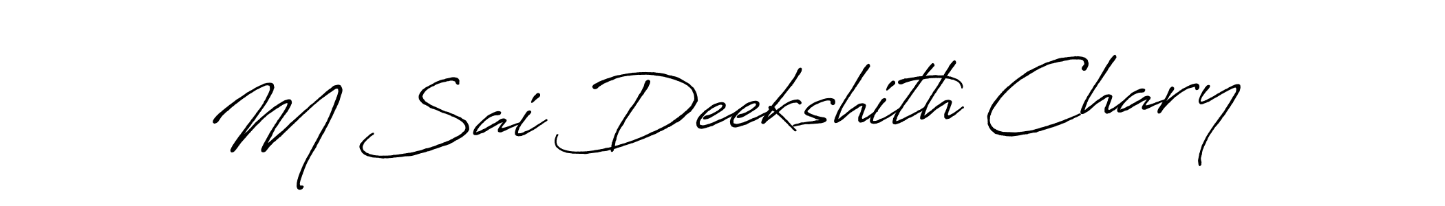 Create a beautiful signature design for name M Sai Deekshith Chary. With this signature (Antro_Vectra_Bolder) fonts, you can make a handwritten signature for free. M Sai Deekshith Chary signature style 7 images and pictures png