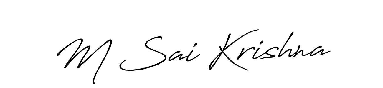 This is the best signature style for the M Sai Krishna name. Also you like these signature font (Antro_Vectra_Bolder). Mix name signature. M Sai Krishna signature style 7 images and pictures png