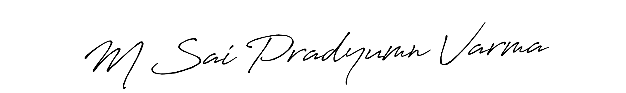 The best way (Antro_Vectra_Bolder) to make a short signature is to pick only two or three words in your name. The name M Sai Pradyumn Varma include a total of six letters. For converting this name. M Sai Pradyumn Varma signature style 7 images and pictures png