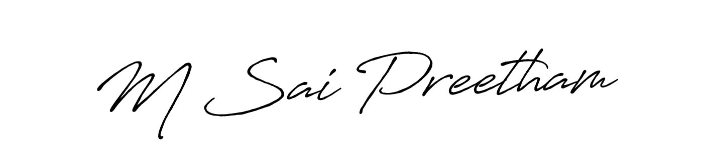 You can use this online signature creator to create a handwritten signature for the name M Sai Preetham. This is the best online autograph maker. M Sai Preetham signature style 7 images and pictures png