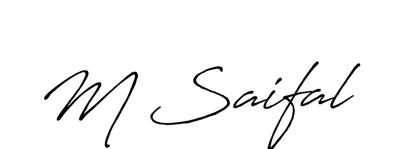 It looks lik you need a new signature style for name M Saifal. Design unique handwritten (Antro_Vectra_Bolder) signature with our free signature maker in just a few clicks. M Saifal signature style 7 images and pictures png