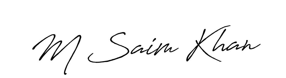 How to make M Saim Khan signature? Antro_Vectra_Bolder is a professional autograph style. Create handwritten signature for M Saim Khan name. M Saim Khan signature style 7 images and pictures png