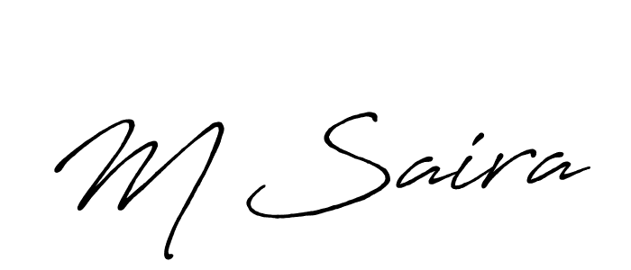 Also You can easily find your signature by using the search form. We will create M Saira name handwritten signature images for you free of cost using Antro_Vectra_Bolder sign style. M Saira signature style 7 images and pictures png