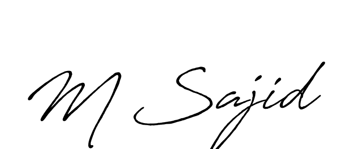 Use a signature maker to create a handwritten signature online. With this signature software, you can design (Antro_Vectra_Bolder) your own signature for name M Sajid. M Sajid signature style 7 images and pictures png