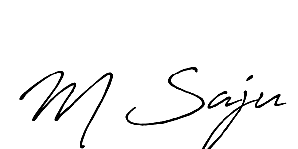How to make M Saju name signature. Use Antro_Vectra_Bolder style for creating short signs online. This is the latest handwritten sign. M Saju signature style 7 images and pictures png