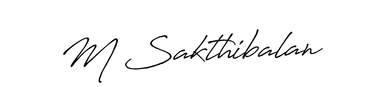 How to make M Sakthibalan name signature. Use Antro_Vectra_Bolder style for creating short signs online. This is the latest handwritten sign. M Sakthibalan signature style 7 images and pictures png