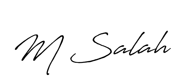 Design your own signature with our free online signature maker. With this signature software, you can create a handwritten (Antro_Vectra_Bolder) signature for name M Salah. M Salah signature style 7 images and pictures png