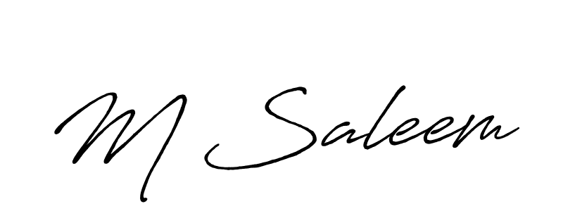 Use a signature maker to create a handwritten signature online. With this signature software, you can design (Antro_Vectra_Bolder) your own signature for name M Saleem. M Saleem signature style 7 images and pictures png