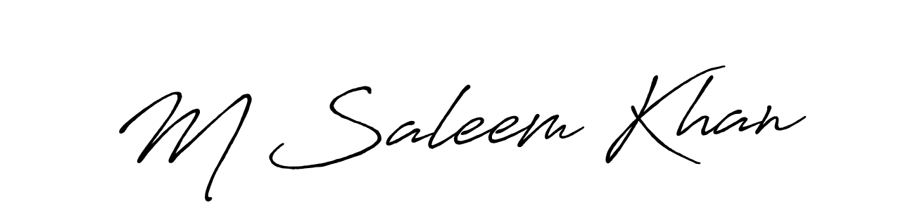 Also we have M Saleem Khan name is the best signature style. Create professional handwritten signature collection using Antro_Vectra_Bolder autograph style. M Saleem Khan signature style 7 images and pictures png