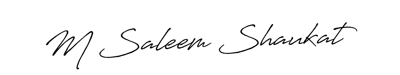 M Saleem Shaukat stylish signature style. Best Handwritten Sign (Antro_Vectra_Bolder) for my name. Handwritten Signature Collection Ideas for my name M Saleem Shaukat. M Saleem Shaukat signature style 7 images and pictures png