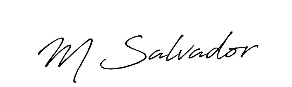 Also we have M Salvador name is the best signature style. Create professional handwritten signature collection using Antro_Vectra_Bolder autograph style. M Salvador signature style 7 images and pictures png