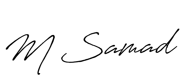 Create a beautiful signature design for name M Samad. With this signature (Antro_Vectra_Bolder) fonts, you can make a handwritten signature for free. M Samad signature style 7 images and pictures png