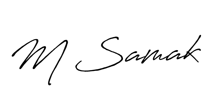 M Samak stylish signature style. Best Handwritten Sign (Antro_Vectra_Bolder) for my name. Handwritten Signature Collection Ideas for my name M Samak. M Samak signature style 7 images and pictures png