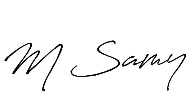 Also we have M Samy name is the best signature style. Create professional handwritten signature collection using Antro_Vectra_Bolder autograph style. M Samy signature style 7 images and pictures png