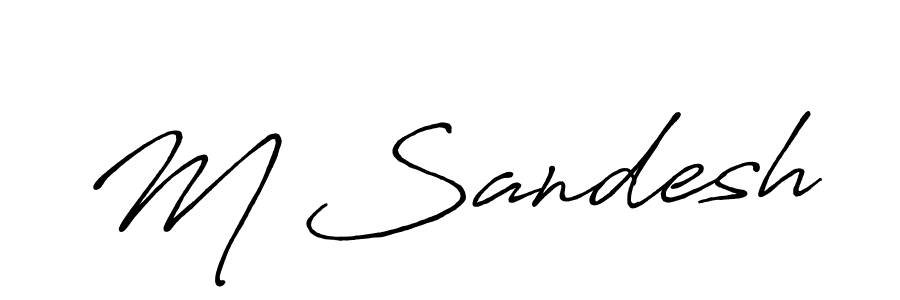 Make a beautiful signature design for name M Sandesh. Use this online signature maker to create a handwritten signature for free. M Sandesh signature style 7 images and pictures png