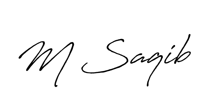 You should practise on your own different ways (Antro_Vectra_Bolder) to write your name (M Saqib) in signature. don't let someone else do it for you. M Saqib signature style 7 images and pictures png
