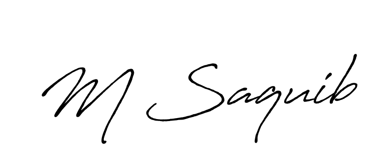 How to make M Saquib name signature. Use Antro_Vectra_Bolder style for creating short signs online. This is the latest handwritten sign. M Saquib signature style 7 images and pictures png