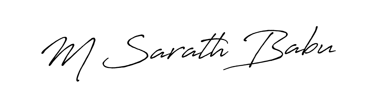 Create a beautiful signature design for name M Sarath Babu. With this signature (Antro_Vectra_Bolder) fonts, you can make a handwritten signature for free. M Sarath Babu signature style 7 images and pictures png