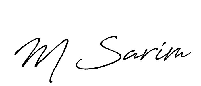 Also we have M Sarim name is the best signature style. Create professional handwritten signature collection using Antro_Vectra_Bolder autograph style. M Sarim signature style 7 images and pictures png