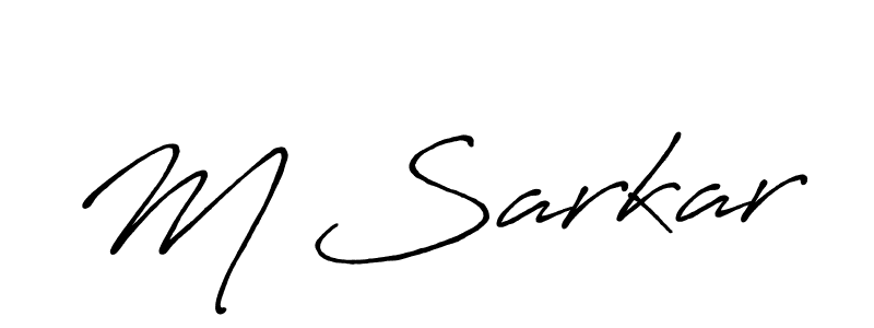 Create a beautiful signature design for name M Sarkar. With this signature (Antro_Vectra_Bolder) fonts, you can make a handwritten signature for free. M Sarkar signature style 7 images and pictures png
