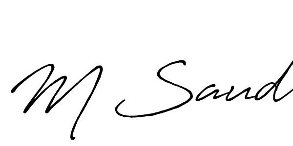 Make a beautiful signature design for name M Saud. With this signature (Antro_Vectra_Bolder) style, you can create a handwritten signature for free. M Saud signature style 7 images and pictures png