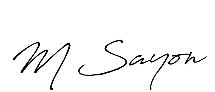 M Sayon stylish signature style. Best Handwritten Sign (Antro_Vectra_Bolder) for my name. Handwritten Signature Collection Ideas for my name M Sayon. M Sayon signature style 7 images and pictures png