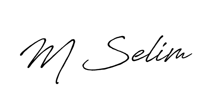 How to make M Selim name signature. Use Antro_Vectra_Bolder style for creating short signs online. This is the latest handwritten sign. M Selim signature style 7 images and pictures png