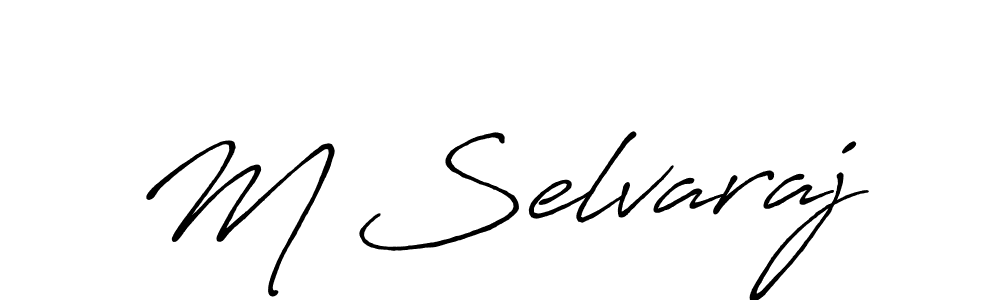 Create a beautiful signature design for name M Selvaraj. With this signature (Antro_Vectra_Bolder) fonts, you can make a handwritten signature for free. M Selvaraj signature style 7 images and pictures png